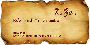 Kázmér Zsombor névjegykártya